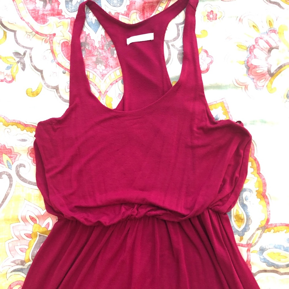 GUC LUSH Cranberry Racer Back Maxi Dress Small - Picture 2 of 6